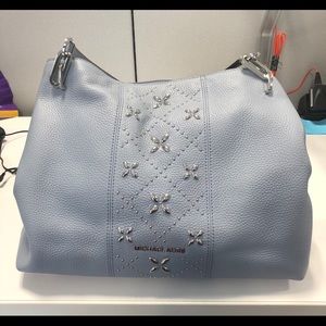 Michael Kors pale blue Leighton purse in EUC